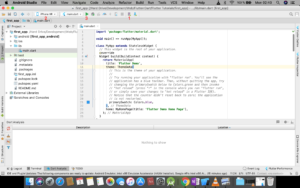flutter sample app code, create emulator 